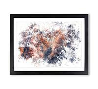 Stream Behind The Red Trees Watercolour Modern Framed Print | A2 Black Framed Wall Art | Ready to Hang | Modern Floral Picture | Living Room Bedroom Lounge Office