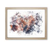 Stream Behind The Red Trees Watercolour Modern Framed Print | A4 Oak Framed Wall Art | Ready to Hang | Modern Floral Picture | Living Room Bedroom Lounge Office