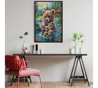 Stream Brown Bear Group 1000 Piece Jigsaw Puzzle for Adults Animal Pets Long Weekend Project Satisfying Challenge No Duplicate Pieces for Hobbyists 1000 PCS
