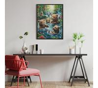 Stream Brown Bear Group 500 Piece Jigsaw Puzzle for All Ages Animal Pets Idea Dad Hobby Smooth Edges Stress Relief Home Decor 500 PCS