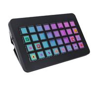 Stream Control Deck, 32 LCD Keys Programmable Macro Keyboard Studio Controller for PC Live Streaming, Video Production, Gaming, Content Creator Shortcut Control (Black)