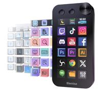 Stream Control Deck, Studio Controller, with 17 Customizable LCD Macro Keys, GIF Animations, and Screenshot Icons, 3 Mode Button Switching, for Content Creators, Streaming, Compatible with Mac and PC