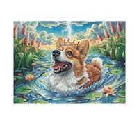 Stream Cute Dog 500 Pc DIY Jigsaw Puzzle Animal Pet Doll Puzzles for Adults Teens Hard Challenging Team Building Stress Reducing Autumn High-grade Rigid Cardboard 500 PCS