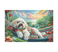 Stream Cute Poodle 1000 Pc DIY Jigsaw Puzzle Doll Animal Pet Puzzles for Adults Teens Hard Challenging Team Building Stress Reducing Autumn Sturdy Wooden Cardboard 1000 PCS