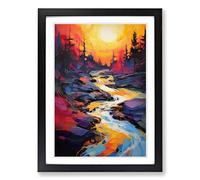 Stream Expressionism Framed Print | A2 Black Framed Wall Art | Ready to Hang | Eclectic Historical Picture | Living Room Bedroom Lounge Office