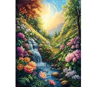 Stream Flower Sea 300 Piece Complete DIY Jigsaw Puzzle Natural Scenery Animals Collectors Mind Relaxation Educational Decorative Puzzle Gifts for Adults Recycled Cardboard 300 PCS