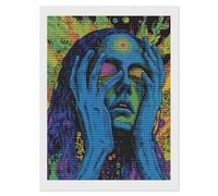 Stream Glitchy Trippy Psychedelic Music Custom Diamond Art Painting Kits for Adults Vertical Full Drill Picture for Home Wall Decor