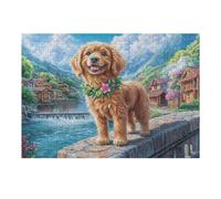 Stream Golden Retriever 300 Piece Complete DIY Jigsaw Puzzle Collectors Mind Relaxation Educational Decorative Puzzle Gifts for Adults Recycled Cardboard 300 PCS