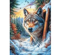 Stream Gray Wolf 500 Piece Premium Jigsaw Puzzle Natural Scenery Animals Adult Jigsaws Brain Training Hobby Home Decor Winter Gift Unique Shaped Recycled Material 500 PCS
