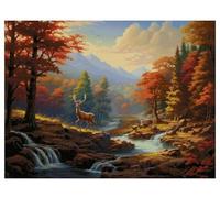 Stream in The Autumn Cotton Cross Stitch Kits, 100% Cotton,350x250stitch,65x48cm bid Advanced Landscape Cross titch kit
