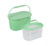 Stream Reinforced Live Fish Bucket Featuring Inner Outer Sleeve Design And Wear-Resistant Base, Portable Fishing Tank For Catch Storage(green)