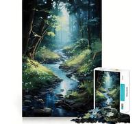 Stream Through The Woods Jigsaw Puzzles for Teenagers 1000 Mind Exercise Toy Home Activity Precision Cut Wall Art Decor 38x26cm