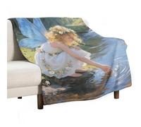 Stream Water Flower Fairy Soft Throw Blanket for Couch Lightweight Flannel Blanket for Sofa Couch Throw Bed Warm Cozy Decorative Blankets Fall Winter Decor 30"x40"