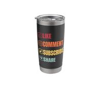 Streamer, Like Comment Subscribe Share, Vlogger Streamer Stainless Steel Insulated Tumbler