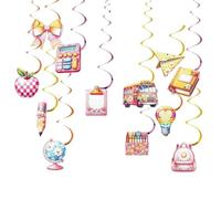Streamers Decoration Pack of 12 Colourful Spiral Garland for First Day of School Swirl Decoration Spirals Streamers for School Parties, School Introduction Boys and Girls