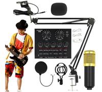Streaming Microphone Kits - USB Recording for Broadcast, Plug-and-Play Audio Kit | Podcasting Microphone with Adjustable Boom Arm, Desk Mount, Vocal Tools for Content Creators Beginners Musicians