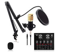 Streaming Microphone, Podcast Equipment Bundle, Condenser Microphone Set, Studio Microphone Kit with Sound Mixer, Microphone Set for PC, Karaoke, Streaming, Youtube, Podcast