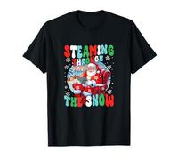 Streaming Through The Snow Christmas Santa Streamer Working T-Shirt