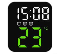 Streamlined LED Alarm Clock Design Featuring Both Temperature Readings and Voice Activation (Green light)
