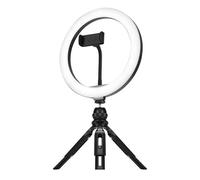 Streamplify LIGHT 10 Ring Light - 10 Brightness Levels, 3 Colour Temperatures, Portable Foldable Tripod, CRI ≥ 90, Smartphone Holder, Camera Mount