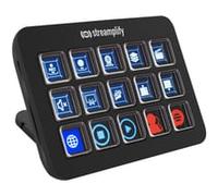 Streaming Deck ONE, 15 Customizable LCD Buttons, Built-in USB Hub, Foldable Stand with 3 Angle Levels, Non-Slip Feet, Compatible with Windows and Mac OS
