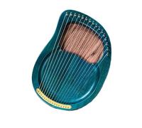 STREAMVOY 16/21/24 String Lyre Harp, Mahogany Portable Small Harp for Beginners, Easy to Learn Lyra Handcrafted Instrument (16-Panel Kalimba - Transparent Blue)