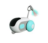 STREAMVOY 2.0 Upgrade Smart Interactive Cat Toy - Remote Control Electric Running Car with Adjustable Speed, Replacement Heads, for Indoor Kitten Play & Exercise (blue)