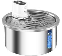 STREAMVOY 304 Stainless Steel Wireless Cat Water Fountain - Ultra-Quiet Circulating Pet Fountain with 3 Flow Modes, Time-Saving Cordless Design (White)