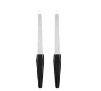 STREAMVOY 4-Pack Metal Nail Files - 6-Inch Professional Stainless Steel Nail Files with Non-Slip Handle, White/Black (Sapphire Grit)