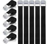 STREAMVOY 8M Ratchet Straps 2-Pack - Heavy Duty 250kg Capacity, Flame Retardant Polyester with Metal Buckles, for Van/Trailer/Bike Rack (Short Lashing Straps) (8m)