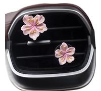 STREAMVOY Car Air Freshener Vent Clip - 5 Color Flower Design, Woody Scent, Odor Eliminator & Decor for Car AC Vent (pink(a pair))