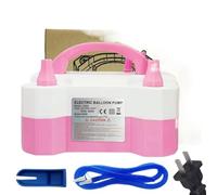 STREAMVOY Electric Balloon Pump, Automatic Dual Nozzle Inflator with Tying Tool, Fast Inflation for Parties, Portable Balloon Tying Machine for Home Use (73005 pink with its own knotter)