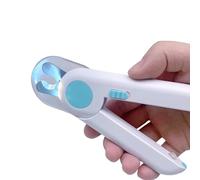STREAMVOY Pet Nail Clipper for Cats & Small Dogs, Adjustable Safety Guard with LED Light, Push Trim/Mini Clipper/Water Comb (Multiple Colors) (blue,glowing)