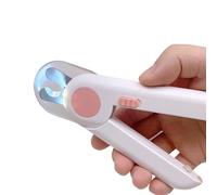 STREAMVOY Pet Nail Clipper for Cats & Small Dogs, Adjustable Safety Guard with LED Light, Push Trim/Mini Clipper/Water Comb (Multiple Colors) (pink,glowing)