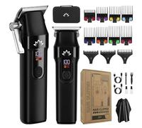 STREAMVOY Professional Hair Clipper & Beard Trimmer Set for Men - Cordless with 10 Guide Combs | LCD Display | Ultra-Quiet Motor | All-in-One Grooming Kit