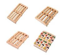 STREAMVOY Wooden Foot Massager Roller - Dual Foot Roller for Plantar Fasciitis Relief, Arch Support & Pain Relief, Natural Lotus Wood Massage Tool for Improved Circulation (Style B Six Rows)