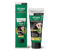 Streax Easy Do-it -Yourself Hair Colour Shampoo, 200 ml I Sqeeze Pack with Natural Extracts I Long Lasting Formula I Colours in Minutes, Natural Black