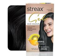 Streax Gel Hair Colour for women, Natural Black 1, 150 ml I Black Hair colour I No ammonia hair color | 100% grey coverage