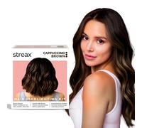 Streax Hair Colour Highlight Kit | Cappuccino Brown - Pack of 1 | Enriched with Walnut & Argan Oil | Easy to Use, DIY Application