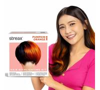 Streax Hair Colour Highlight Kit | Orange Hair Colour, Pumpkin Orange - Pack of 1 I Enriched with Walnut & Argan Oil I Hair Colour for Women | Rich, vibrant, Easy to use, DIY Application