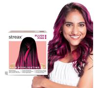 Streax Pink Hair Colour Highlight Kit | Plush Pink, Enriched with Walnut & Argan Oil | Semi-Permanent, Vibrant, Easy to Use, DIY Application