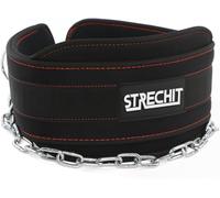 STRECHIT Black Dip Belt with 36" Steel Chain for Pull-Ups & Dips, Weighted lifting belt with Neoprene Padding, Heavy-Duty Carabiners, Durable for Strength & Fitness Workouts (black)