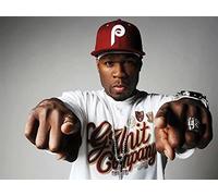 Street Art 50 Cent American Rapper Singer Actor Celebrity Hip Hop Man Print Poster Wall Art Picture A4 +, 8.3 x 11.7 inches