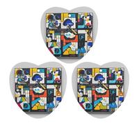 Street Art Car Air Freshener, 3 Pcs Love form Hanging Air Freshener Cards, Long Lasting Fragrance Scented Cards for Car, Home, Office Gray-style