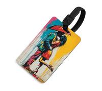 Street Art Couple Under an Umbrella Graffiti Luggage Tag Travel Bag Suitcase Baggage Name Tags