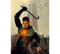 Street Art Gordon Freeman Action Half Life Sci-Fi Game Crowbar Print Poster Wall Art Picture A4 +, 8.3 x 11.7 inches