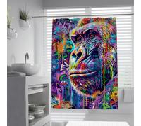 Street Art Graffiti Shower Curtain Gorilla Monkey Animal Patterns Small Stall Shower Curtains with Hooks Modern Bathroom Decoration 200 x 220 cm