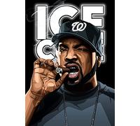 Street Art Ice Cube American Rapper Singer Actor Filmmaker Celebrity Print Poster Wall Art Picture A4 +, 8.3 x 11.7 inches