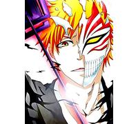 Street Art Ichigo Bankai Bleach Japanese Manga Anime Hollow Mask Print Poster Wall Art Picture A4 +, 8.3 x 11.7 inches