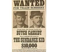 Street Art Old American Wanted Dead or Alive Wild West Butch Cassidy Print Poster Wall Art Picture A4 +, 8.3 x 11.7 inches